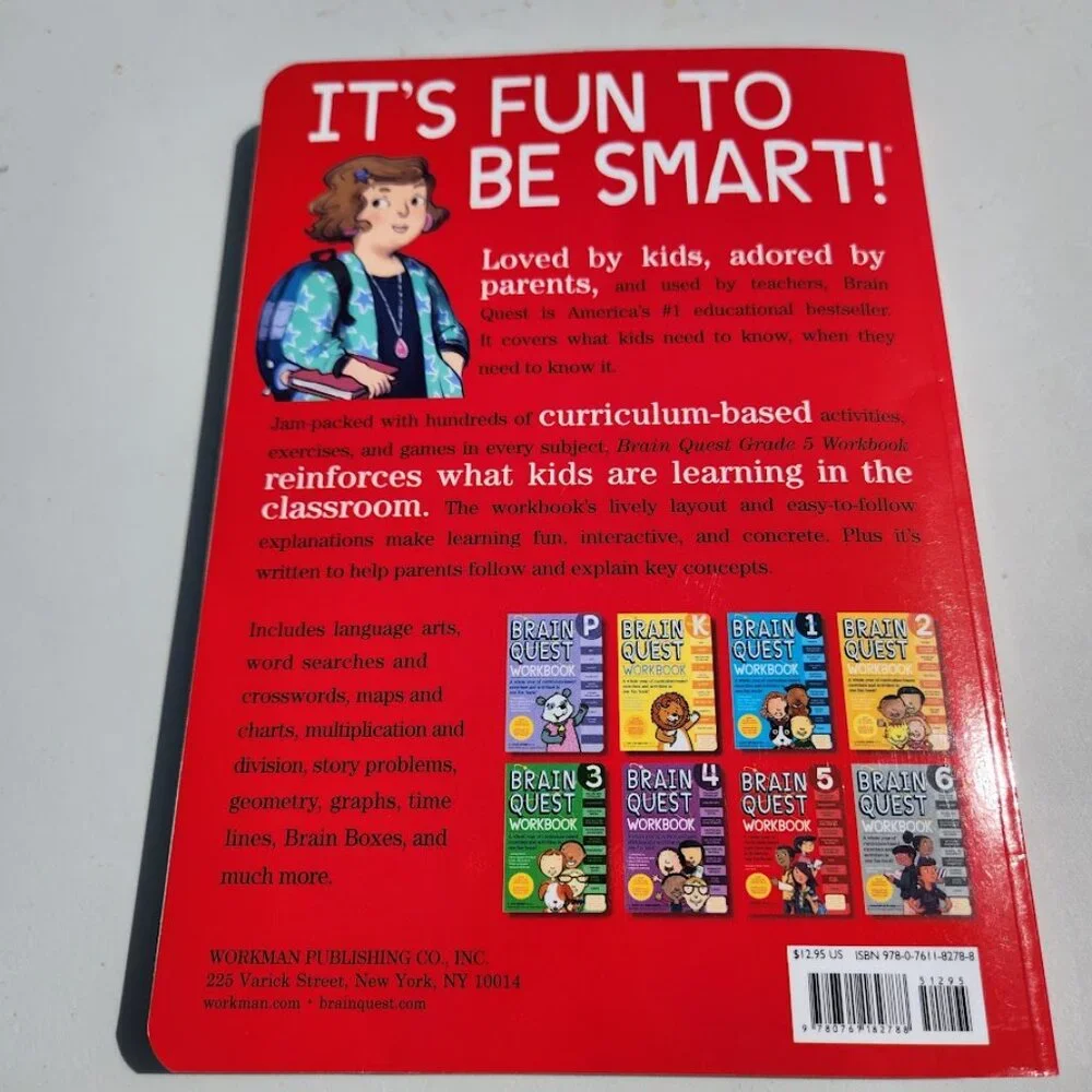 NEW Brain Quest Workbook Grade 5 5th Grade Book Paperback ‏ 320pages Stocking St